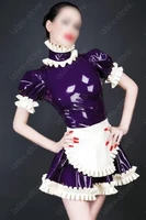 latex rubber gummi maid servants uniform dress apron customized
