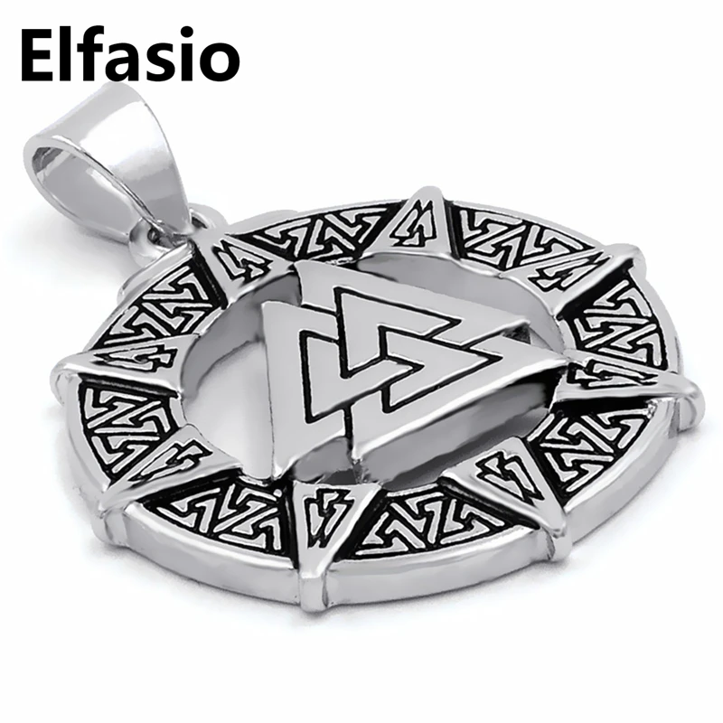Мужская Оловянная подвеска Valknut Odin символ Соединенных воинов амулет с черным