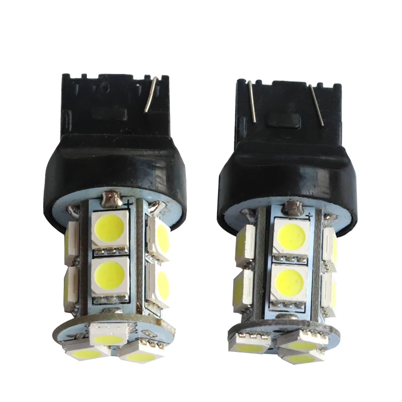 100 шт. Автомобильный светодиодный T20 W21W 7440 7443 13 SMD 5050 светодиодный 13 светодиодный 13smd светодиодный поворотник сигнальная лампочка лампа белый цвет красный, желтый синий