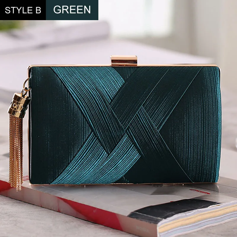 Style B Green Женский клатч, Дамская вечерняя сумочка, стразы, блестящие ручные сумки для невесты, свадебные, маленькие, бриллиантовые сумочки, винно-красные, вечерние, bolso mujer XA54H - Цвет: Style B Green