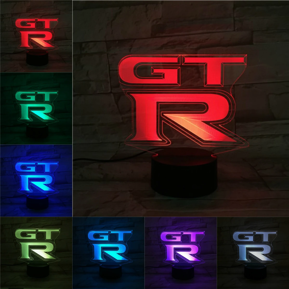 Ночной светильник GTR 3D светодиодный светильник многоцветная вспышка выцветает светильник ing подарки для гоночного автомобиля любит Декор для спальни Новинка