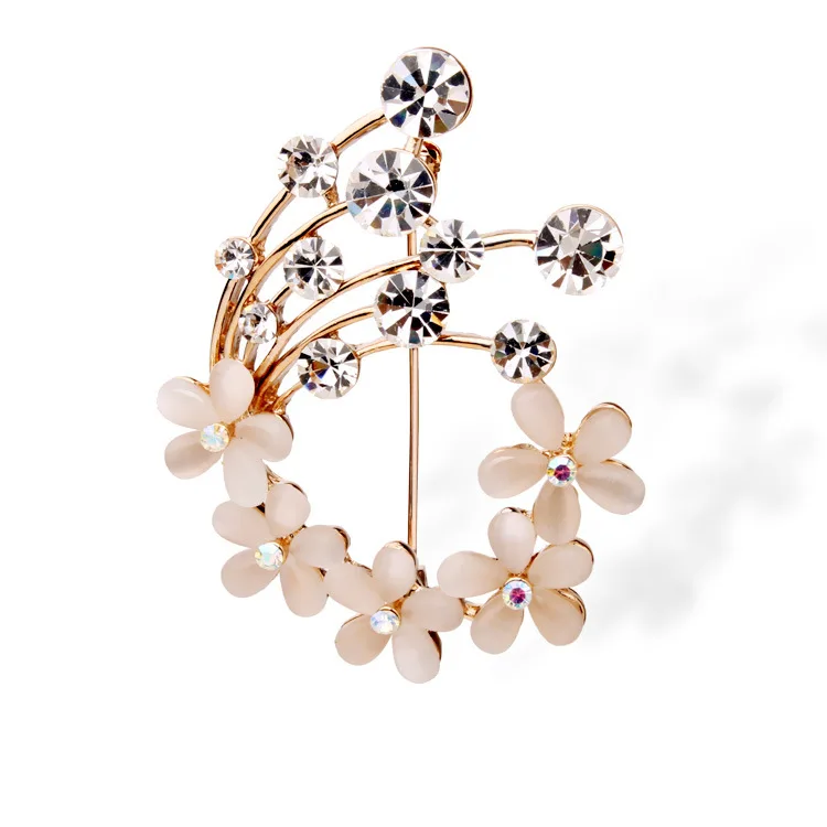 Марка сплава ювелирных пять листья и цветы брошь женский популярные ювелирные
