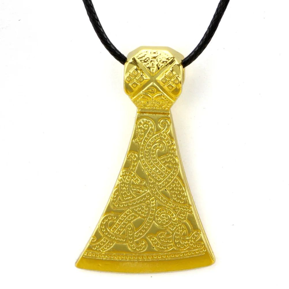 Ожерелье с подвеской гравировкой Викинги и узлом топором Thors Hammer Mjolnir Norse |