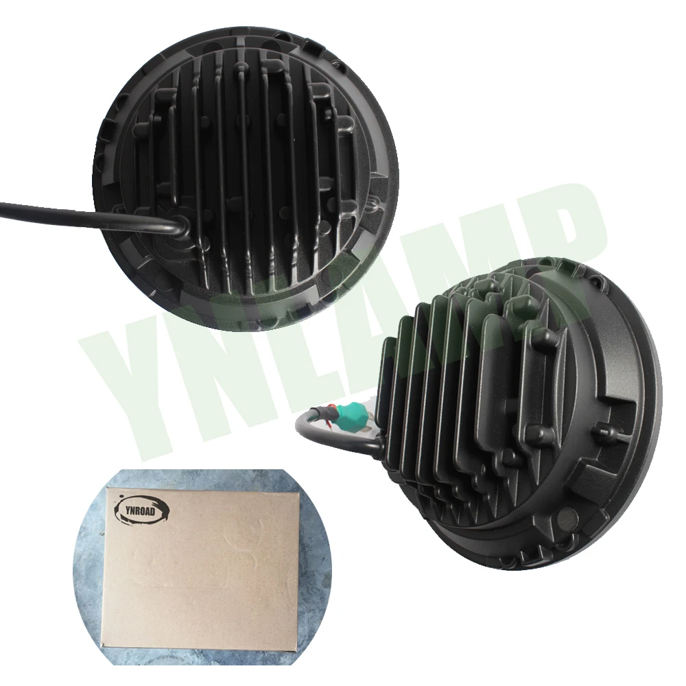 YNROAD Pair 7 дюймов круглый 80 Вт Hi/ Low Beam с половиной angel eye светодиодный JK фара