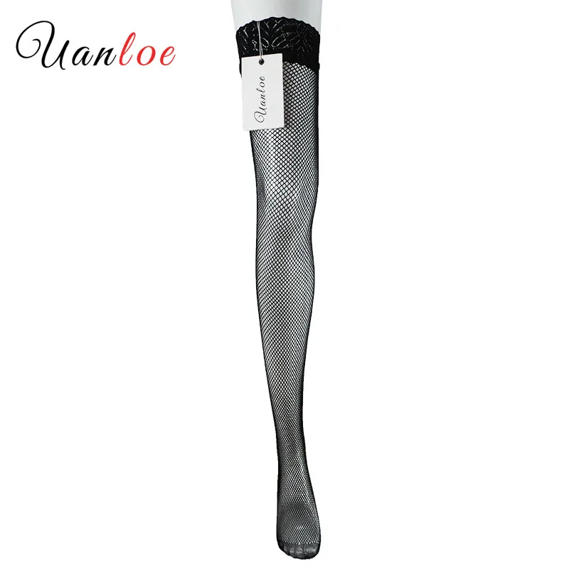 

Sexy Women Fashion Ultrathin Lace Top Fishnet Thigh High Silk Stockings Long Stockings Over Knee Hosiety Black White Red Nude