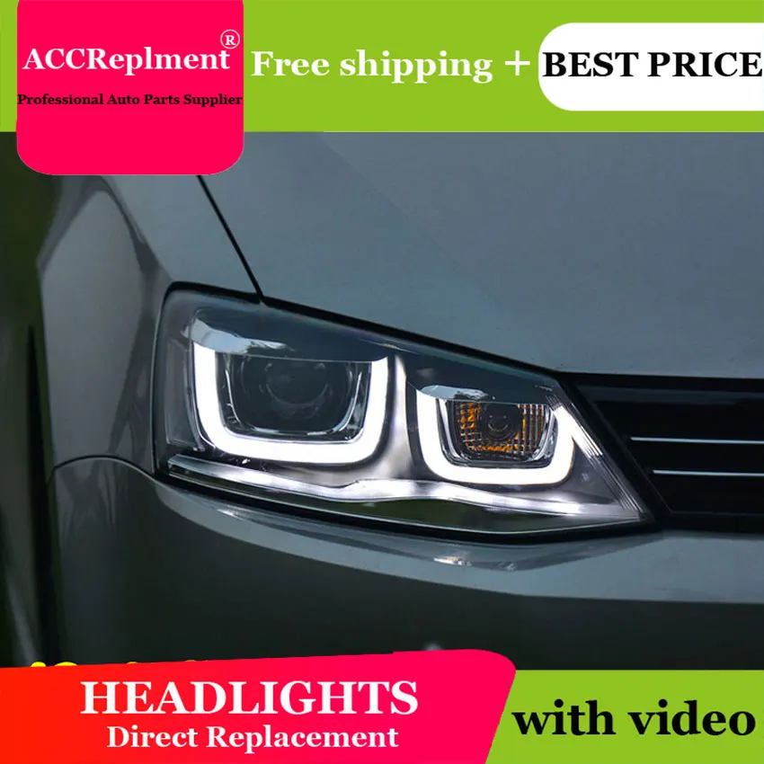 Автомобильный Стайлинг для Volkswagen Jetta головной светильник s U angel eyes 2012-2015 Sagitar