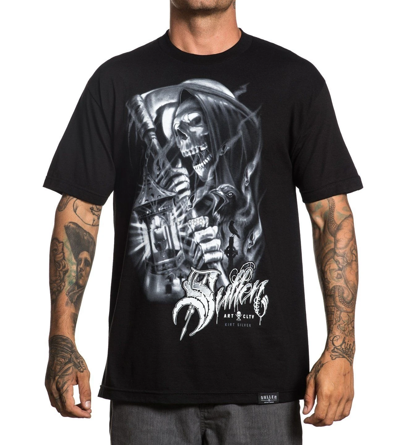 Угрюмая одежда серебряная Футболка жнец черная M L XL 2XL 3XL 4XL 5XL новинка 2019 модная футболка из 100% хлопка|Мужские