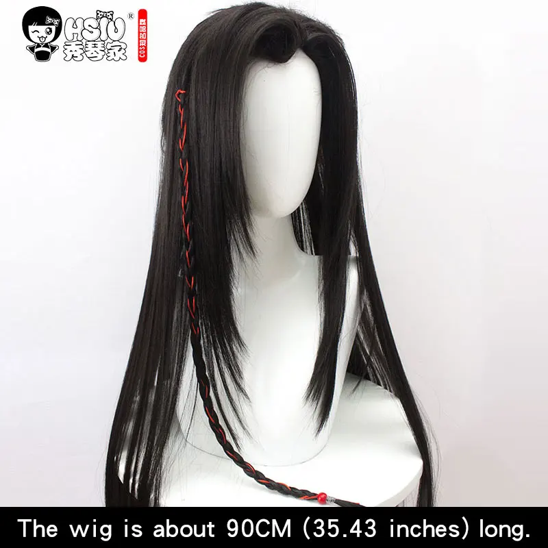 Hua Cheng B wig HSIU Xie Lian Hua Cheng, парики для косплея, Tian Guan Ci Fu, парики для косплея, Бамбуковая Шляпа, тени для век, реквизит, аксессуары для волос на Хэллоуин - Цвет: Hua Cheng B wig