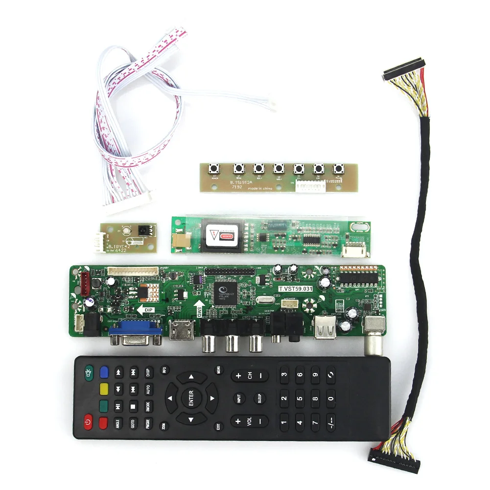 Плата драйвера ЖК/светодиодного контроллера T.VST59.03 для QD15TL04 QD15TL02 (TV + HDMI VGA CVBS USB) LVDS
