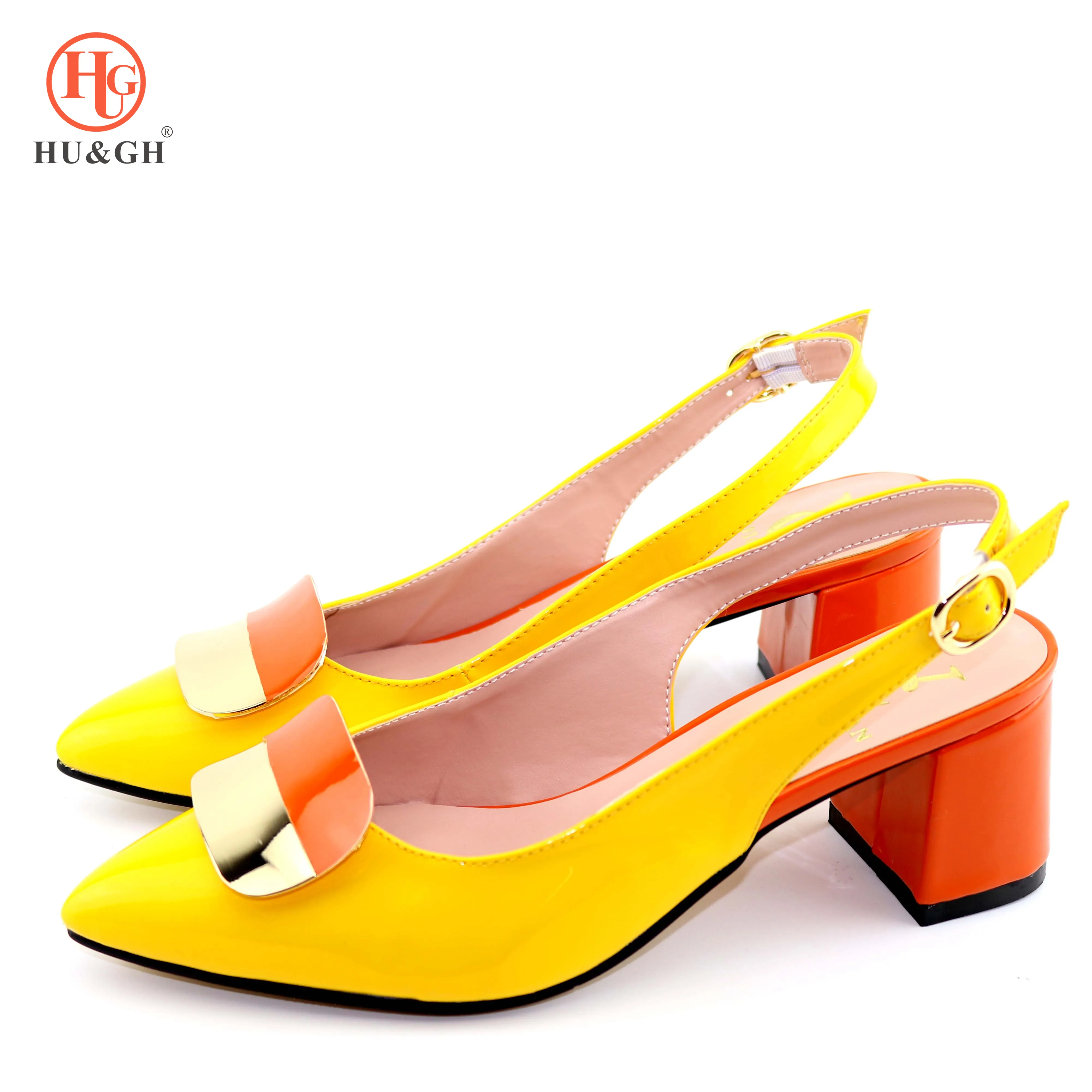 Новинка 2019 женская обувь желтого цвета туфли лодочки с острым носком для