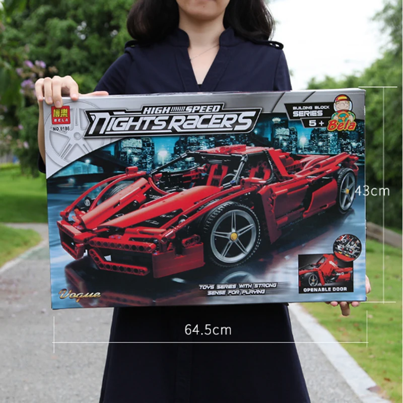 1359 шт. Bela 9186 Enzo 1:10 DIY модель автомобиля строительные блоки наборы Обучающие пазлы