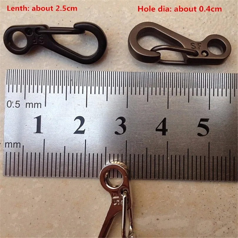 

CKAHSBI Climbing Clasps Tactical Mini Keychain Outdoor Tools Parachute Cord Hook Survival Gear Camping Backpack Tool 10 Pcs