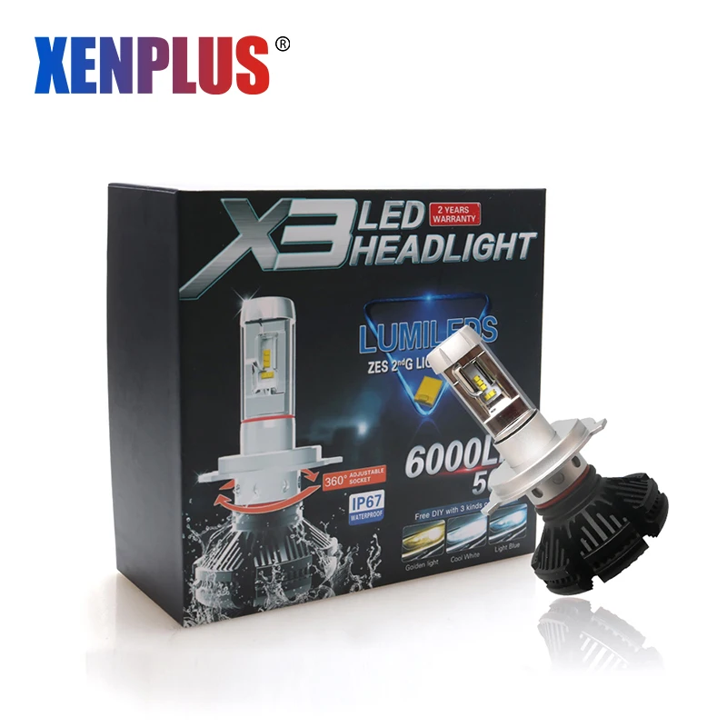Автомобильные светодиодные фары Xenplus X3 светодиодный H4 H7 H11 9004 9007 880 H27 881 H8 H9 8000 лм 50