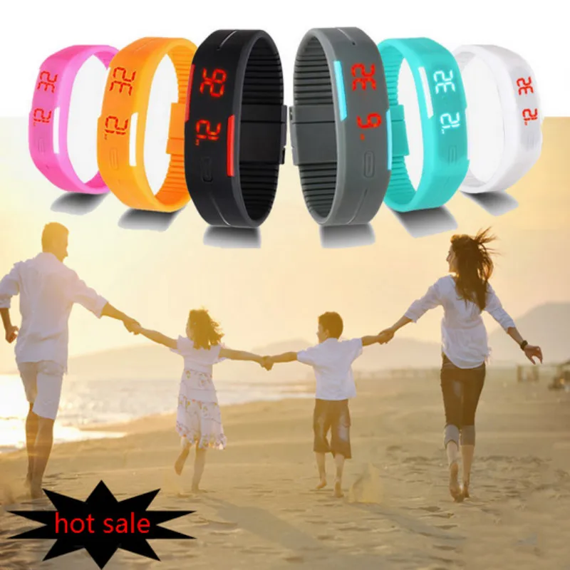 Горячая Распродажа новинка модный светодиодный браслет цифровые часы для мужчин