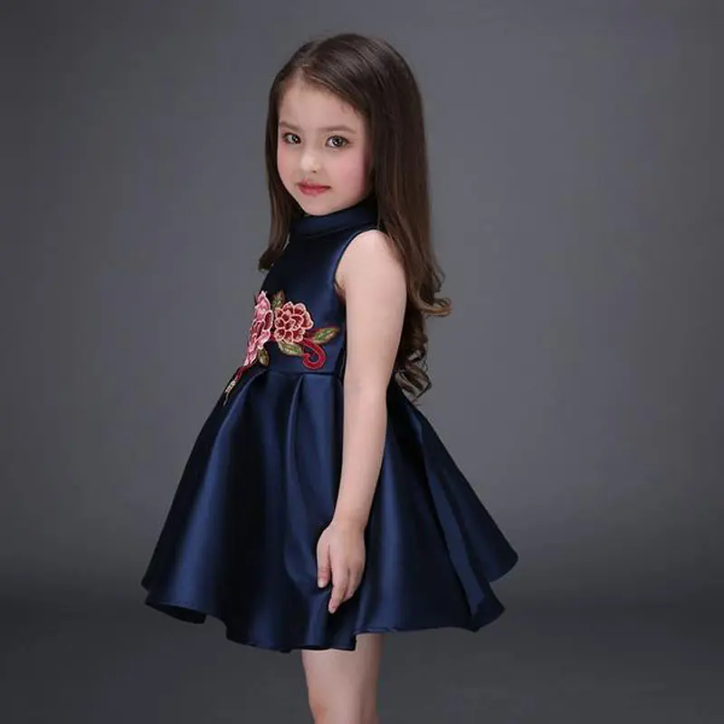 

Girl Dress New 2016 Summer Spring Printed Flower Embroidered Party Princess Dresses For Girls Tutu Children's Clothes GDR013