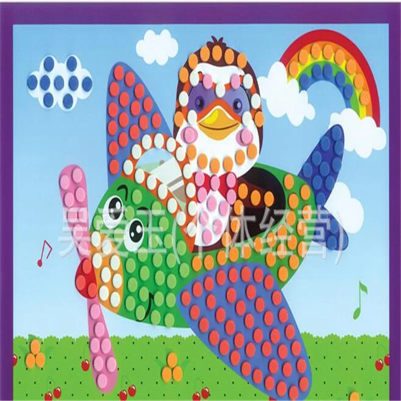

10pcs/lot 2016 New EVA dot stickers mosaic cartoon pattern sticker handmade children DIY Educational Toys