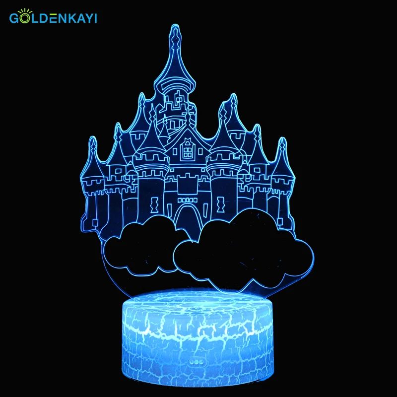 Оригинальность ночные светильники 3D город неба LED атмосфера животных настольная