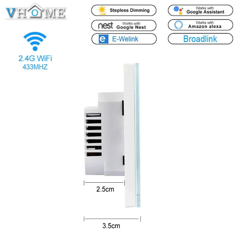 Ewelink Wifi настенный выключатель света + RF 433 МГц пульт дистанционного управления