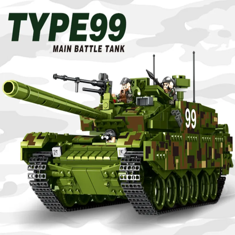 

Assembly Military Tank 1339pcs 99 Main Battle Tank Building Blocks Bricks enlighten toys for children education Assembled toys