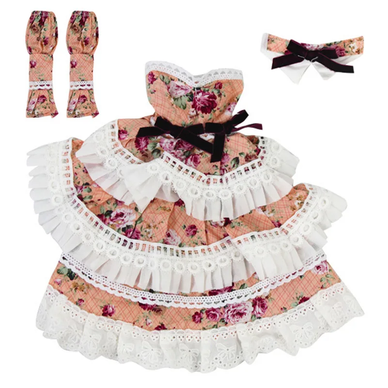 New Fantasy Clothes for 60cm BJD Dolls Accessories Formal Dress Party Gown Skirt Suit for Doll Clothes Toys for Girls Gift - Цвет: Серый