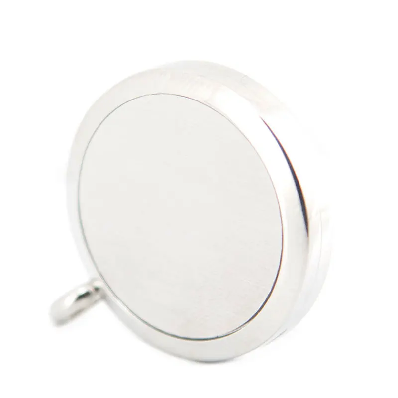 

10pcs 25mm plain Lotus Flower Aromatherapy Essential Oil 316 Stainless Steel Perfume Diffuser Locket Necklace with chain