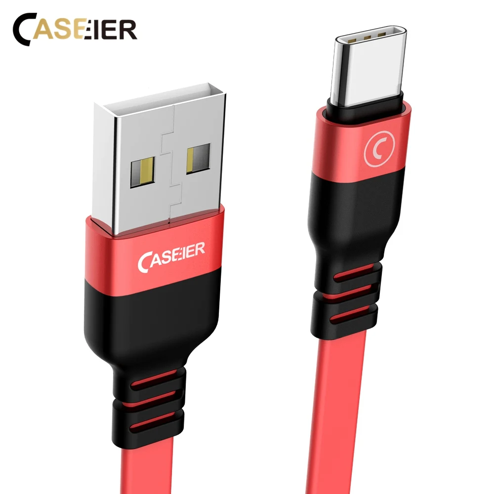 Caseier Тип C USB кабель Micro usb зарядка плоский из ПВХ провод зарядный кабели для Samsung