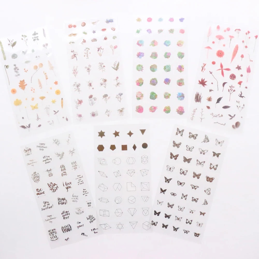 Набор стикеров для школы декоративные наклейки из ПВХ 4 цвета|sticker set|stationery