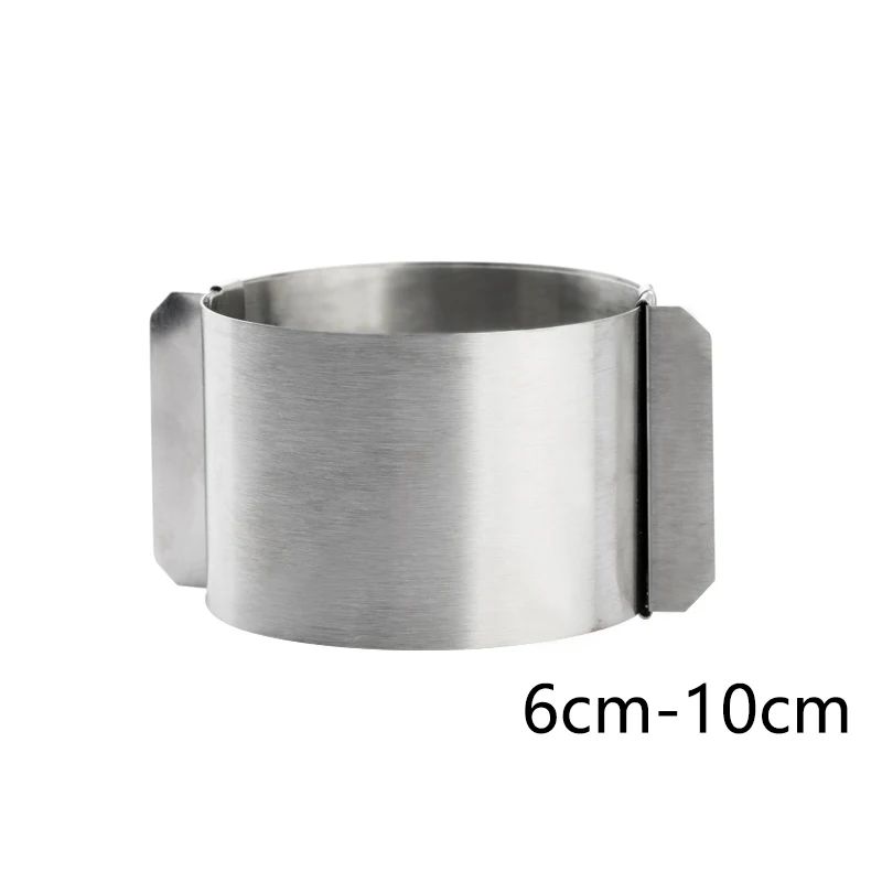 01 Adjustable Stainless Steel Ring Cake Layer Cut Baking Tool Round Square Shape Retractable Mold Bread Cake slicer Layered - Цвет: 01