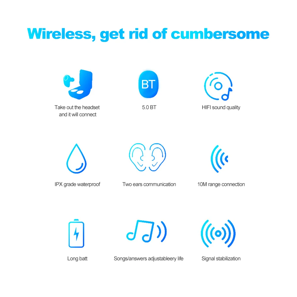 Беспроводные наушники TWS Bluetooth 5 0 автоматическое подключение 10 метров