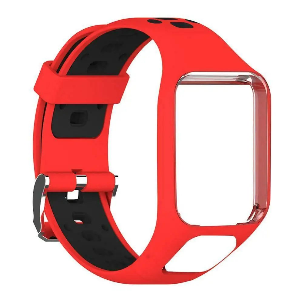 Red Black Сменный силиконовый ремешок для часов TomTom 2 3 Series Runner 2 3 Spark Golfer 2 Adventurer наручный ремешок gps часы фитнес Тра - Цвет: Red Black