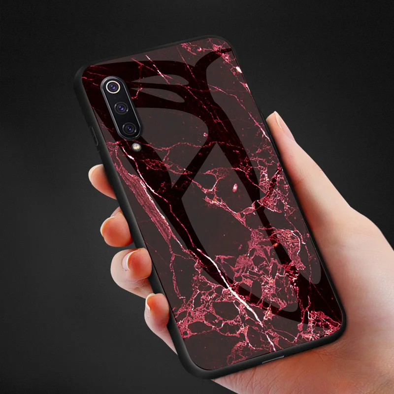 For Xiaomi Redmi Note 7 Marbled Tempered glass Luxury phone case Mi 9 Mi9 SE Mi8 8 Lite silicon Armor Back Case Cover | Мобильные