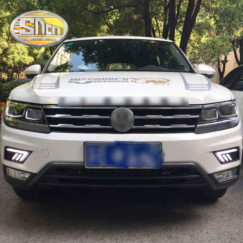2 предмета в комплекте, для Volkswagen Tiguan отложным воротником желтый сигнал реле Водонепроницаемый 12В дневные ходовые огни лампы светодиодный дневной светильник SNCN