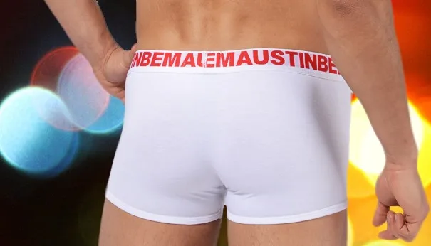 Брендовые однотонные боксеры AUSTINBEM, хлопковое Мужское нижнее белье, боксеры, мужские сексуальные мягкие трусы, мужское нижнее белье для геев, мужские боксеры