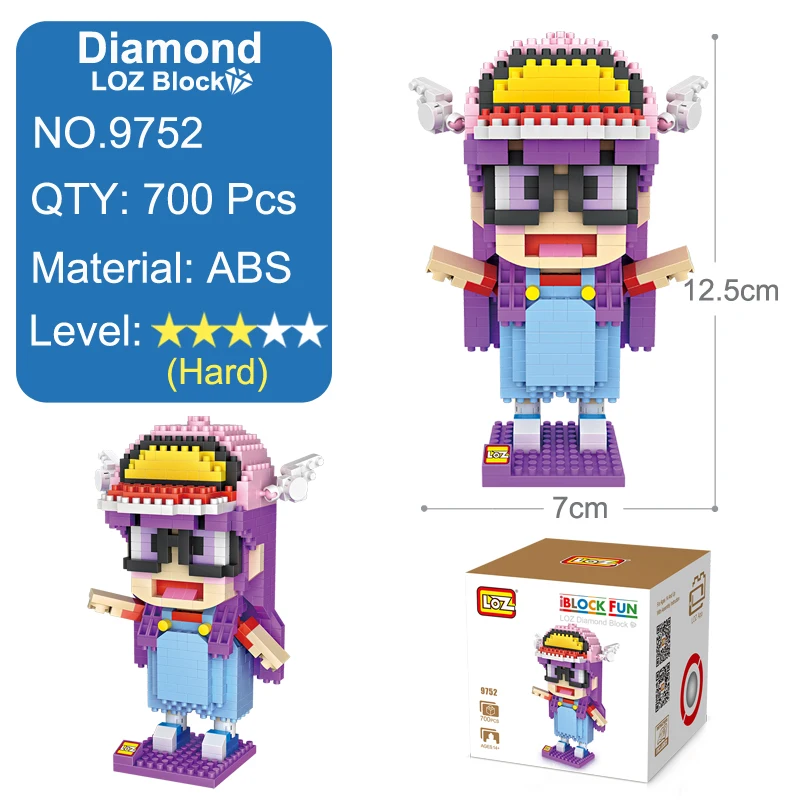 LOZ Building Blocks Toy Arale Dr Slump Action Figure Toy Diamond Model Toys 700Pcs Gift For Age Children 14+ Offical Authorized