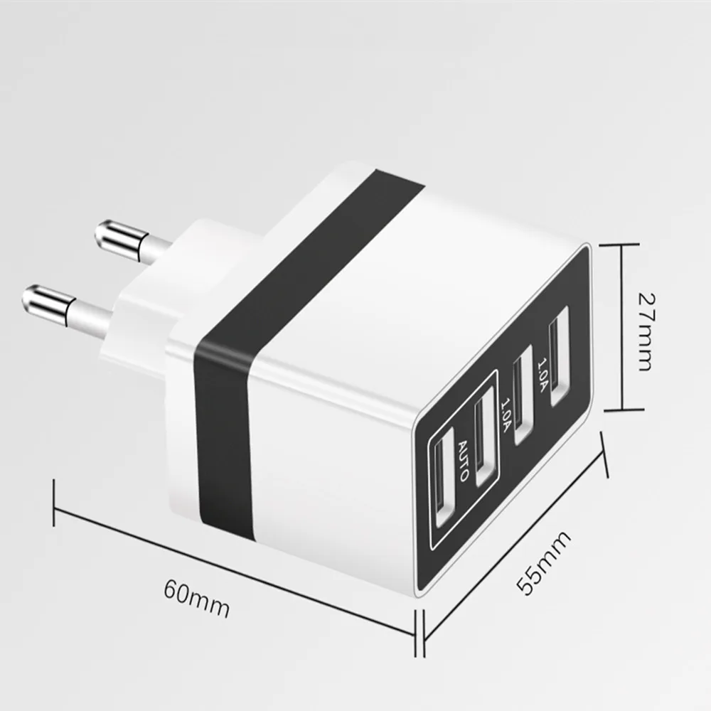 4 порта USB зарядное устройство мобильный телефон Быстрая зарядка настенное для