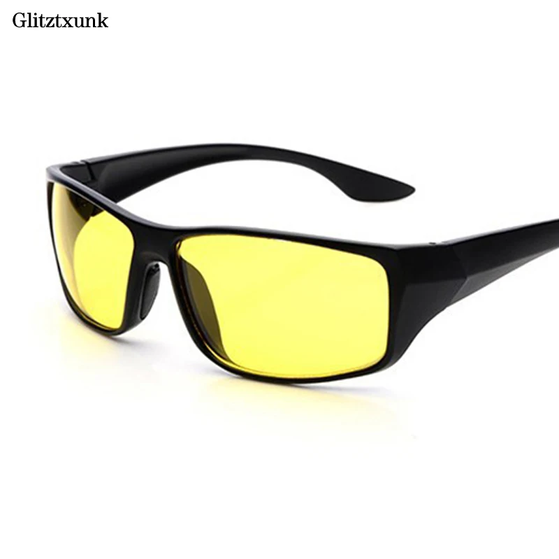 Glitztxunk, модные мужские солнцезащитные очки, для улицы, защита от солнца, оправа, ПК, рамка, очки ночного видения, водительское зеркало для ночного вождения, 2 цвета на выбор