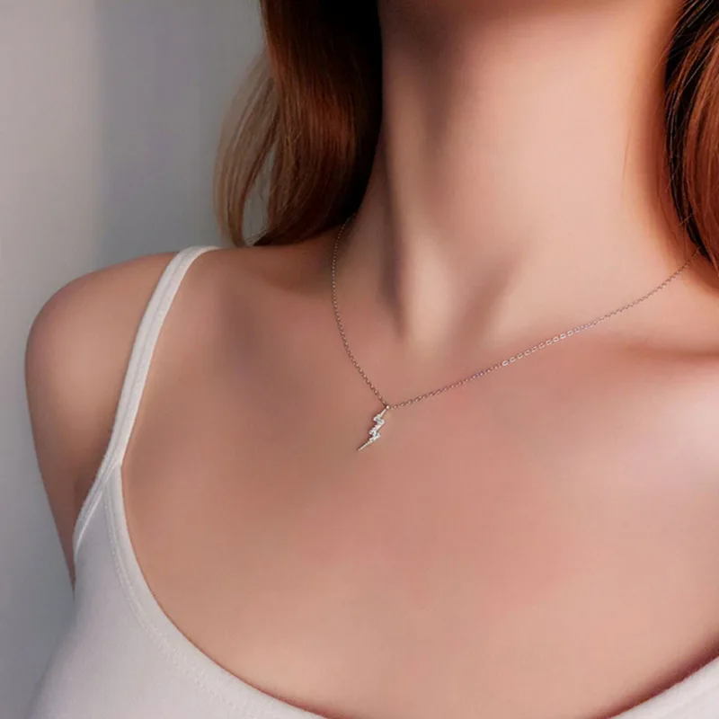 Женское ожерелье из серебра 100% пробы с кубическим цирконием|pendant| |