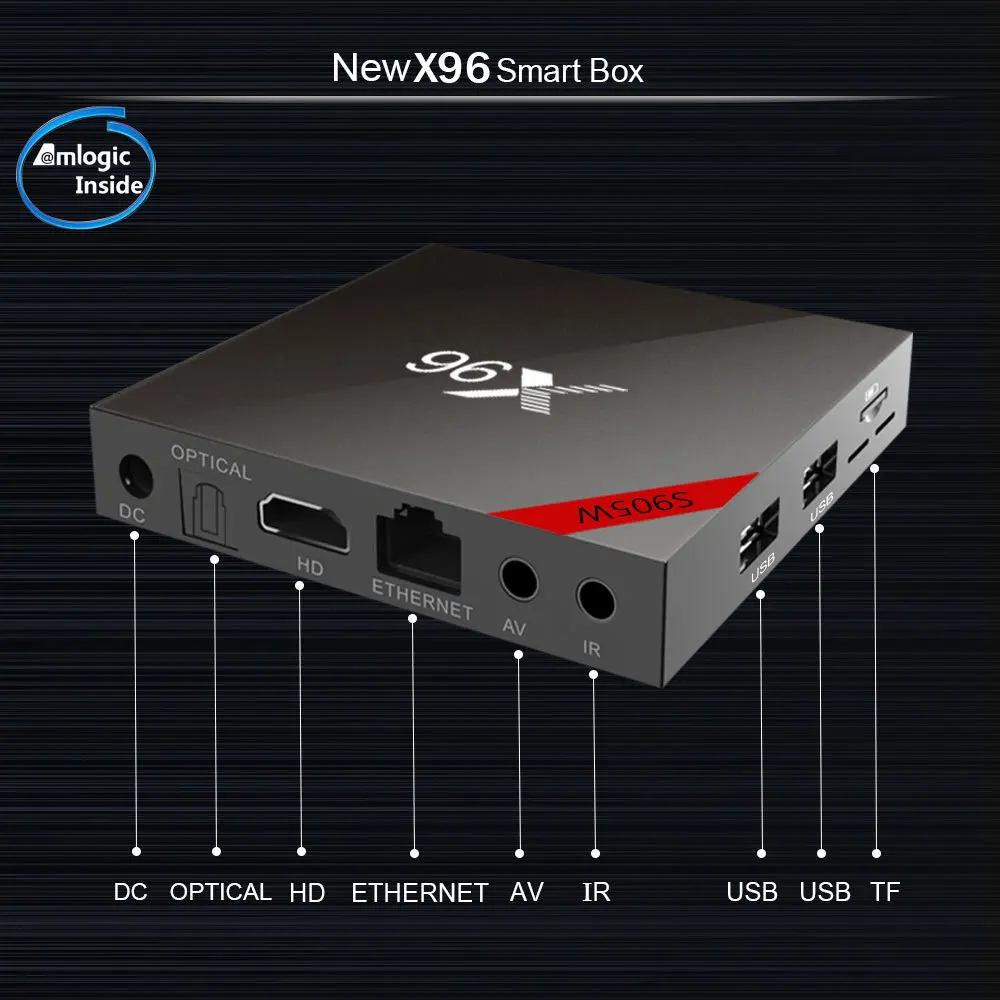 DN006 оригинальный X96 Amlogic S905W 4 ядра Android 7 1 WI FI HD K смарт ТВ ящик медиа плеер Декодер