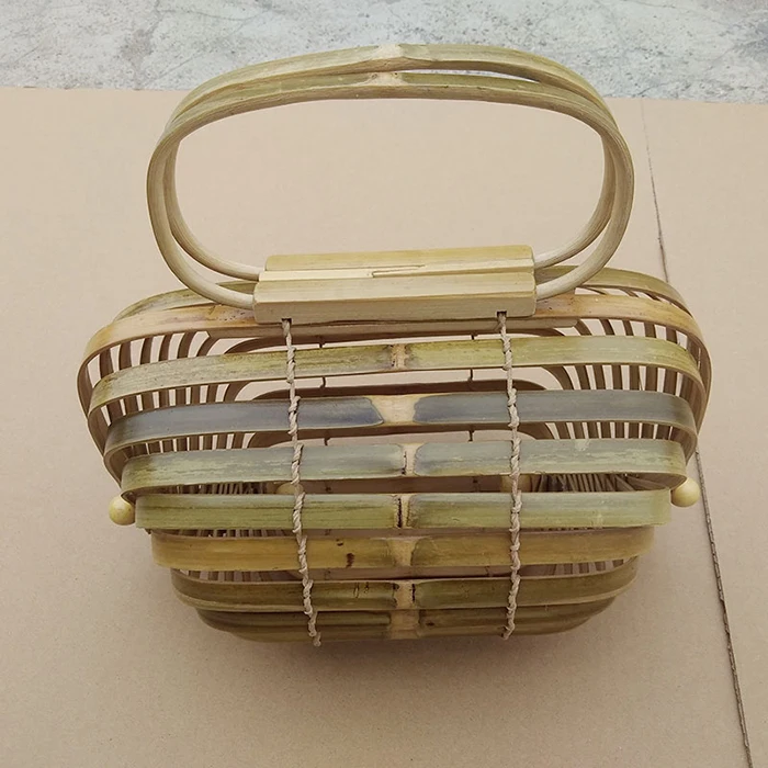 Корзина Bamboo сумка для женщин большой соломенная летняя выдалбливают Tote