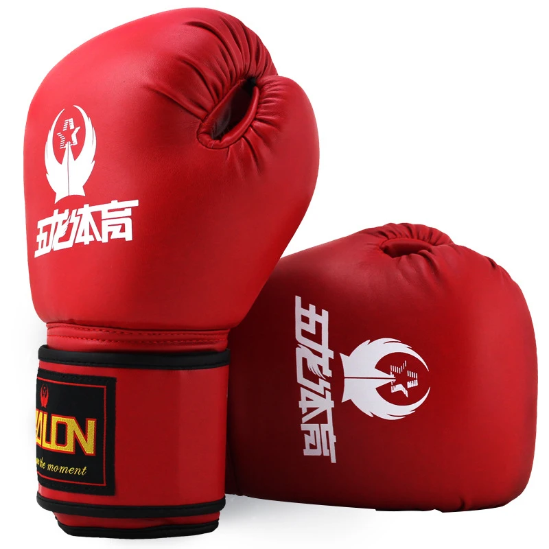 

Brand Red Blue 10oz muay thai Wushu Guantes Boxing Gloves For WTF Punch Sandbag Training Protection Gear Breathable mma Mitts