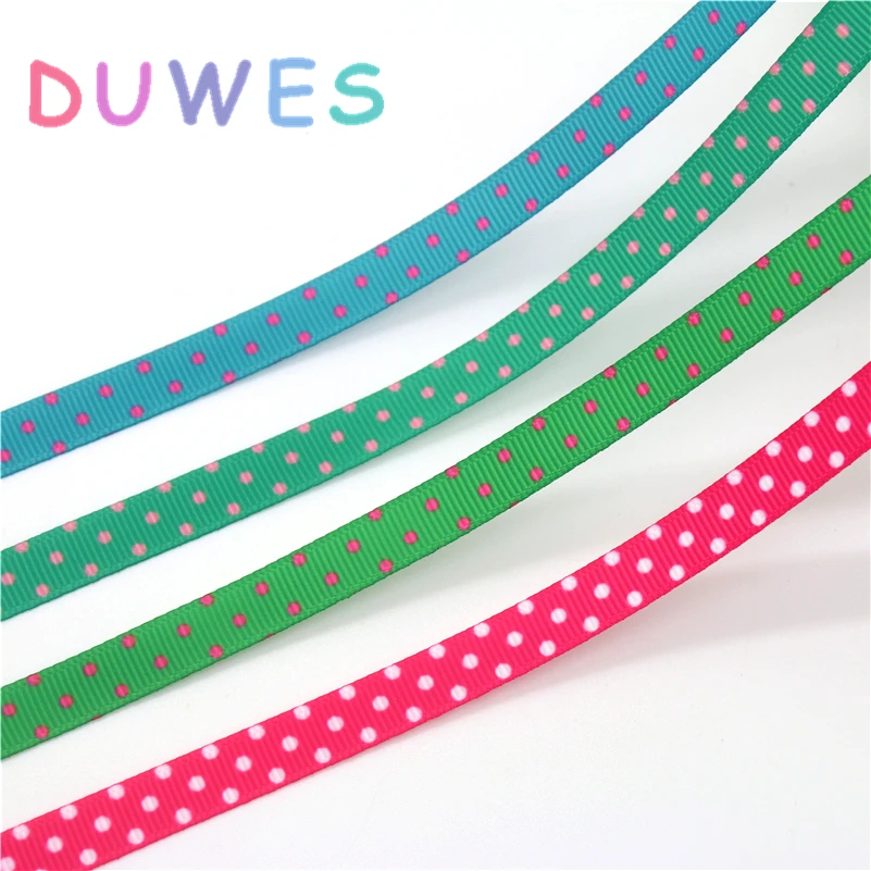 DUWES 3/8 дюйма 50 ярдов бесплатная доставка в горошек печатная крупнозернистая ткань