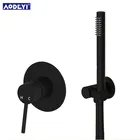 AODEYI латунный черный ручной душевой набор для ванной комнаты душевой переключатель смеситель клапан и держатель для душа шланг Водосберегающие душевые насадки