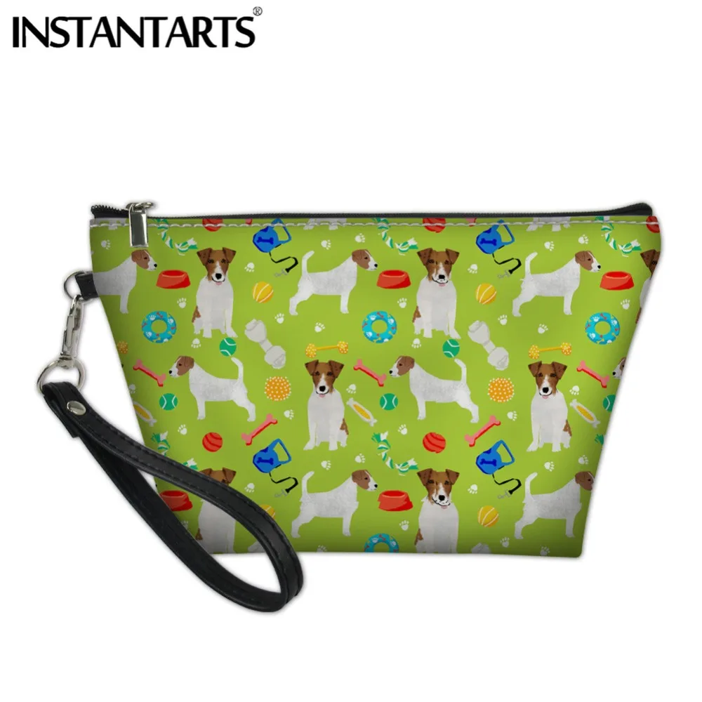 INSTANTARTS Джек Рассел терьер милая собака шаблон молния косметичка дамы Tote