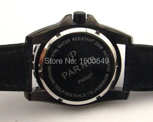 E994 Parnis PVD 43 мм черный циферблат автоматический 20ATM керамический ободок|watch watch|watches