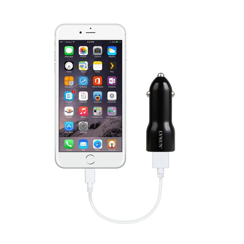 LVSUN Быстрая зарядка 2 0 12 Вт Переходник USB для зарядки в машине Samsung Galaxy S5 S6 HTC Z3 Tablet
