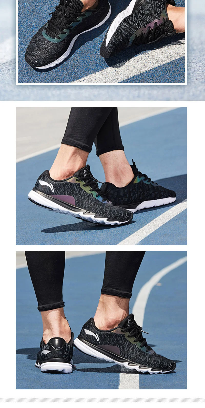 Li-Ning мужские кроссовки с подкладом, светильник, кроссовки для бега, дышащая Светоотражающая спортивная обувь, ARBM117 XYP549