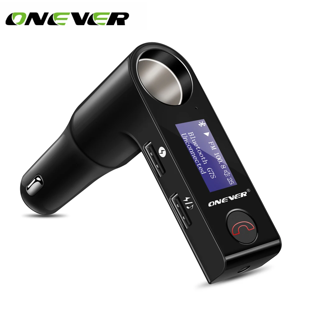 Автомобильный FM трансмиттер Onever модулятор с вращающимся экраном Bluetooth MP3 плеер