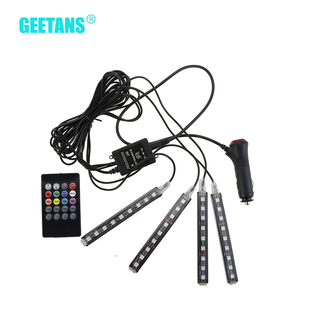 RGB ленсветильник светодиодная Автомобильная с пультом ДУ 16 цветов 4 шт.|style light|styling