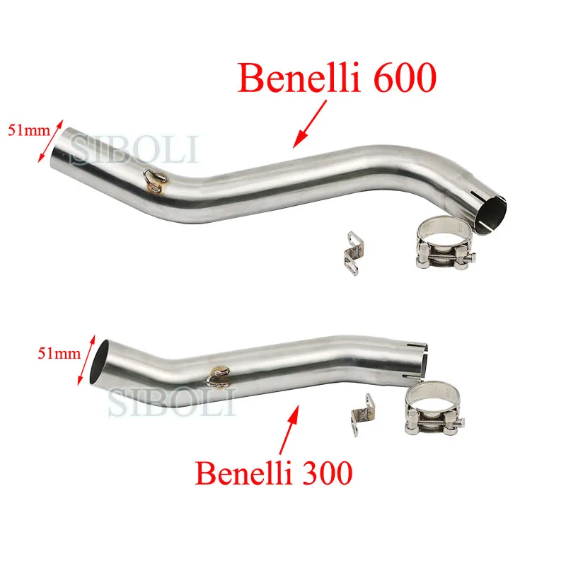 51 мм Входная слипонная выхлопная звеньевая труба для Benelli 300 600 BJ300 BN600 средняя из