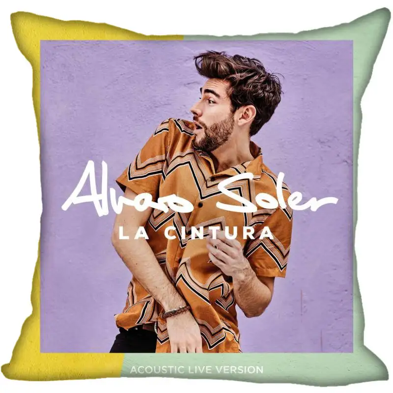 Новое поступление квадратные атласные наволочки Alvaro Soler с принтом Наволочки на